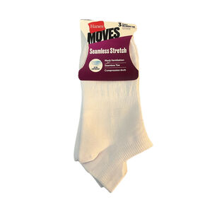 Hanes Ankle Socks 3 Pairs Women's Size 5-9 White